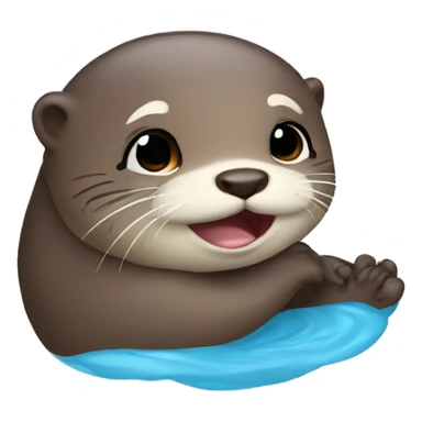 Crying baby otter sticker
