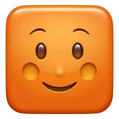 a voluminous glossy orange square with rounded edges sticker