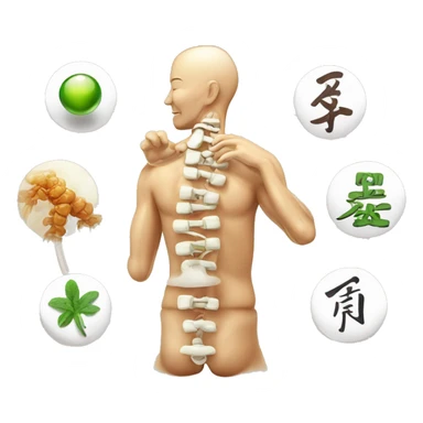 chiropractic and traditional chinese medicine - fusion concept sticker