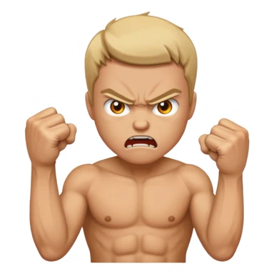 Angry face with fists  sticker