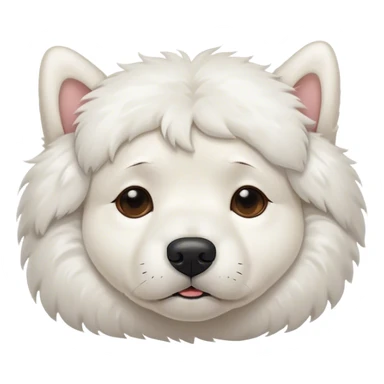 Sleepy white dog sticker
