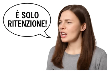 DONNA REALISTICA CHE DICE IN UN FUMETTO ALLA SUA SINISTRA: "è SOLO RITENZIONE!" sticker