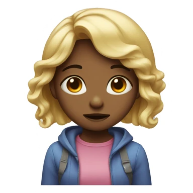 Girl with crying heart eyes sticker