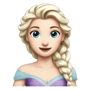 elsa wearing a purple dress sticker