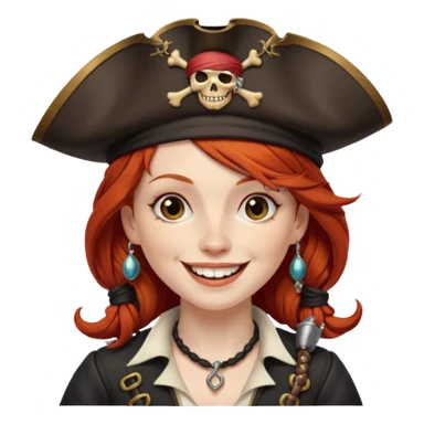 pirate redhead woman drunk sticker