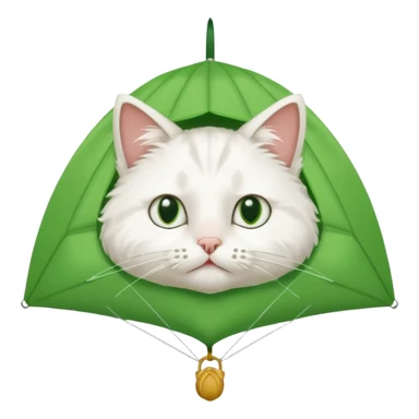 runny nose cat with green parachute sticker
