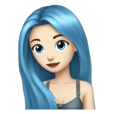 Deepred-long-hair-blue-eyes-metalclothing-girl sticker