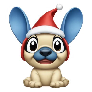Lilo & Stitch wearing Santa hat sticker