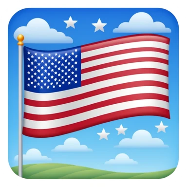 American flag with stars on bottom sticker