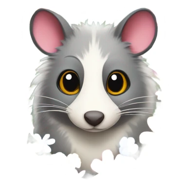 possum with flowers sticker