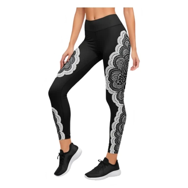 an aesthetic sophisticated legging/stocking/tight with lace pattern  sticker
