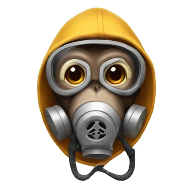monkey with a gas mask smile sticker