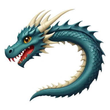 iOS style emoji, minimal dragon fang, dark fantasy object sticker