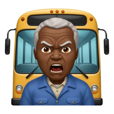african uncle telling somone to get off the bus let him be angry. sticker