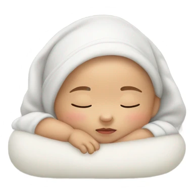 asian baby sleeping sticker