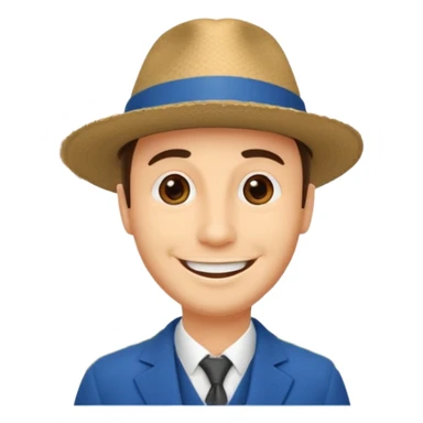 Homme. Créole réunionnais avec chapeau tour effeil sticker