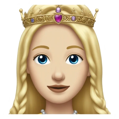 Queen Jane tudor England long blonde hair crown pretty detail sticker
