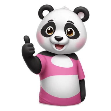 Pink Panda thumbs up  sticker
