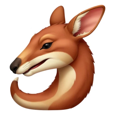 Cinematic Cute Yawning Adult Red Kangaroo Portrait Emoji, Head tilted slightly with a dramatic, wide-open yawn, showcasing a sturdy, reddish form with a distinct red kangaroo-shaped head, a relaxed elongated snout, and sleepy, half-closed eyes, Simplified yet irresistibly adorable features, highly detailed, glowing with a soft, cozy outback glow, high shine, relaxed yet expressive, stylized with a dash of whimsical charm, soft glowing outline, capturing the essence of a drowsy yet affectionate kangaroo that appears ready to stretch and yawn its way out of the screen! sticker