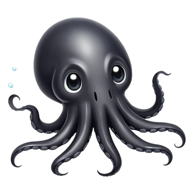 A cute squid squirting black ink sticker