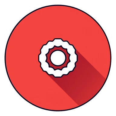 minimal red circle logo, extremely simple sticker