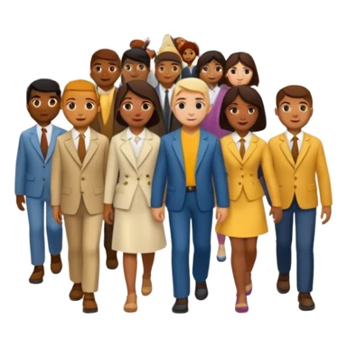 street with many people sticker