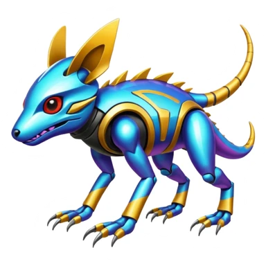  exotic tropical cyber-Protogen-Fakémon-Vernid-creature sticker