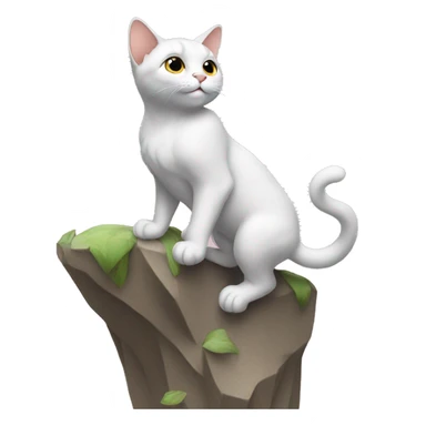 cat climbing on top of a giant 7 sticker