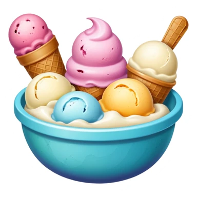 different icecream scoopsicecream in bowl sticker