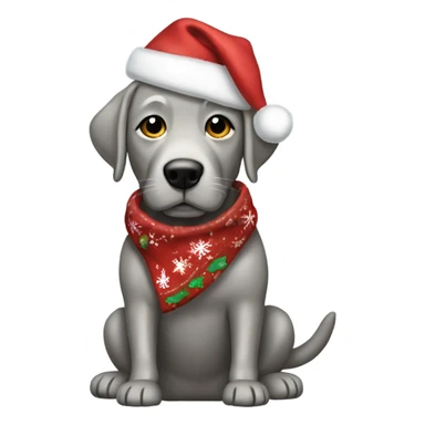 Silver lab with Christmas clothes sticker