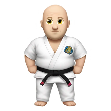 Bald fat white jujitsu guy sticker