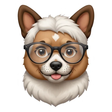 tattooed dog with heavy face tattooes and glassess, white sticker