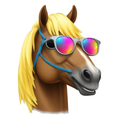horse with sunglasses dancing with rave lights sticker