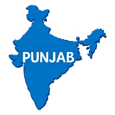 India state punjab outline in Punjab punjabi word sticker