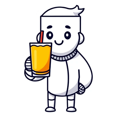 Person enjoying a refreshing drink sticker