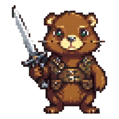 beaver with a weapon sticker