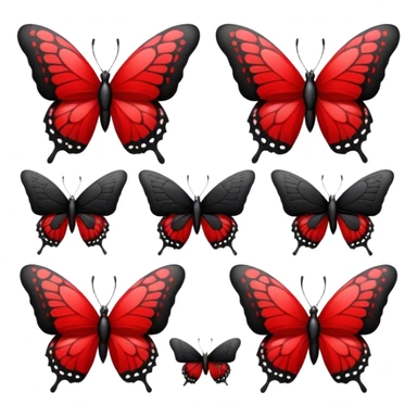 Edgy crimson-blood-red, obsidian-black, beautiful butterfly sticker
