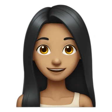 skinny indian girl with long black hair smiling sticker