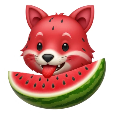 animal eating watermelon sticker