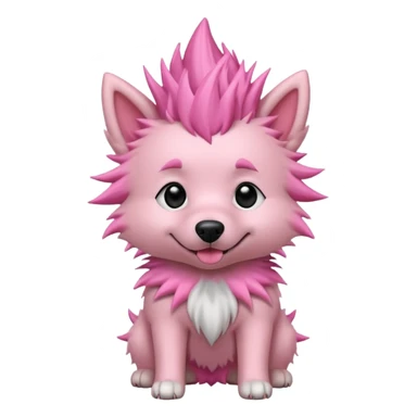 fancy pink spiky haired dog sticker