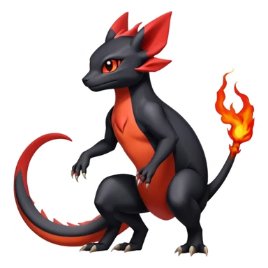 Salandit-Umbreon-Charmeleon-Fakémon-hybrid-creature (full body)  sticker