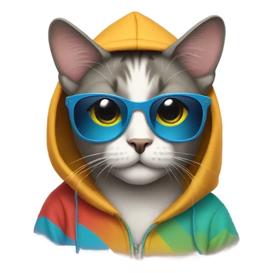 Cat with sun glasses and a hoodie  sticker