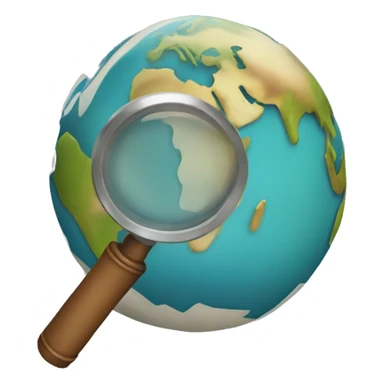 A magnifying glass zooming into earth sticker