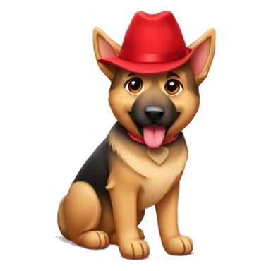 German Shepard with red hat  sticker