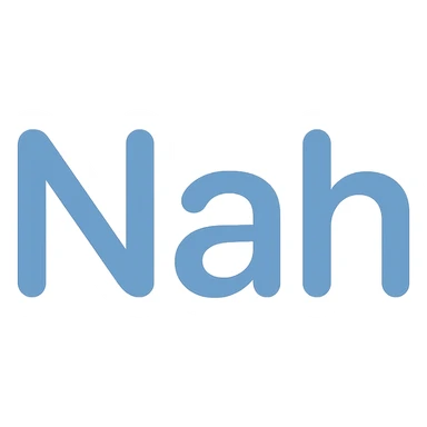 the word 'Nah' in a rounded, friendly icon style, clean lines, suitable for a mobile app sticker