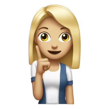 A blonde girl flipping someone off with her middle finger not a peace sign sticker