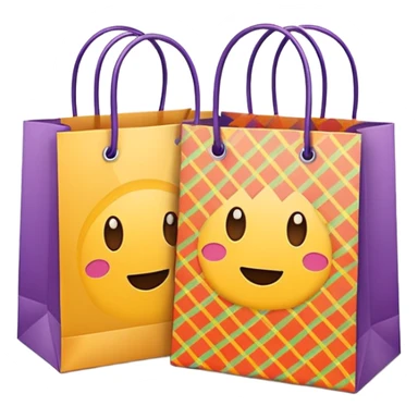 2 aesthetic shopping bag with pattern sticker