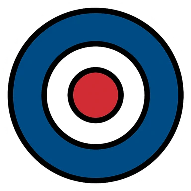 British Air Force WW2 roundel, colored icon, clean lines sticker