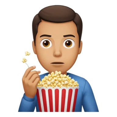 Make a guy eating popcorn in a dramatic conversion sticker
