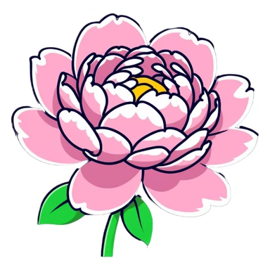 peony flower sticker